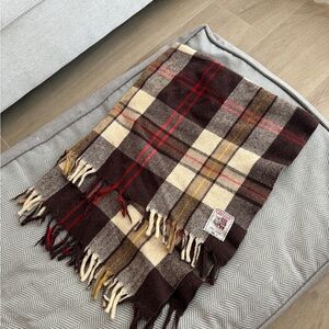 Vintage Plaid 100% Wool throw